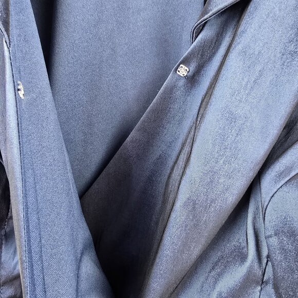 Dressbarn Woman Collection Blue Satin 3/4 Sleeve Jacket 24W - Picture 10 of 10